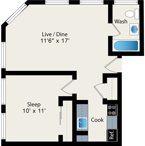1 Bedroom Floor plan